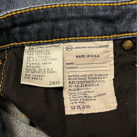 AG Jeans Medium Blue Wash ‘The Stevie’ Size 26R Slim Straight Jeans - Picture 12 of 13